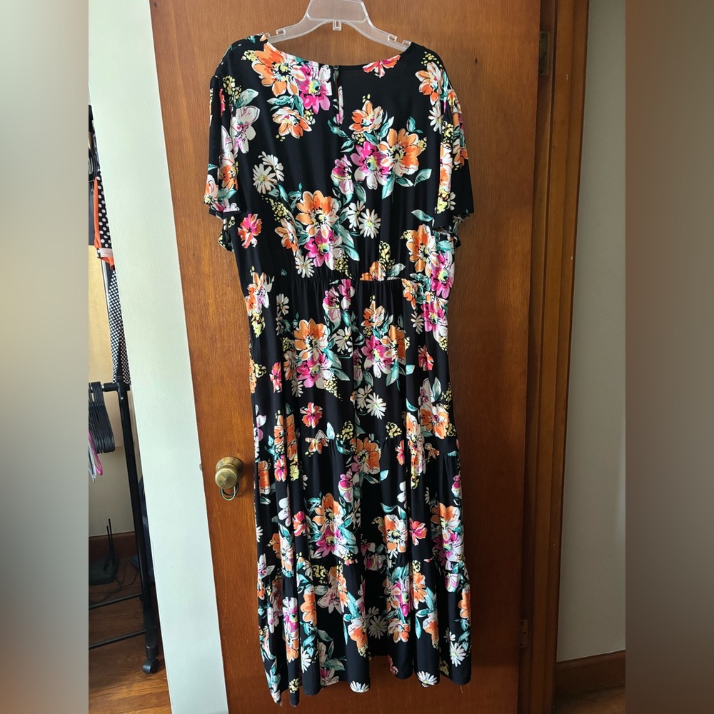 NWOT Nemidor Floral Black Maxi Dress - Picture 6 of 9